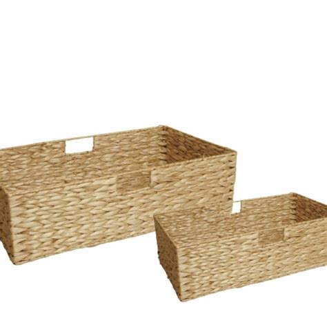 Wald Imports 70021 Woven Seagrass Storage Baskets Set Of 2 2 Smith