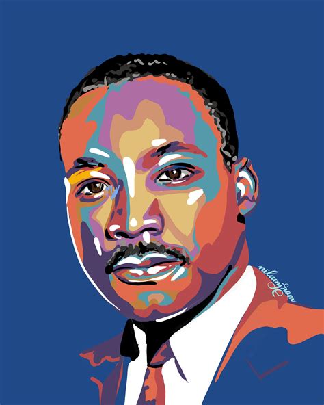 Mlk Martin Luther King Jr Portrait Art Digital Download Etsy Uk