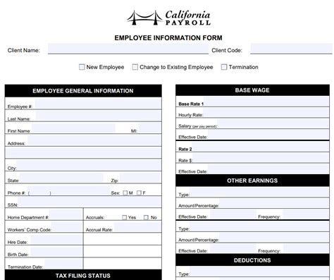 30 Sample Employee Information Form Templates Word And Pdf