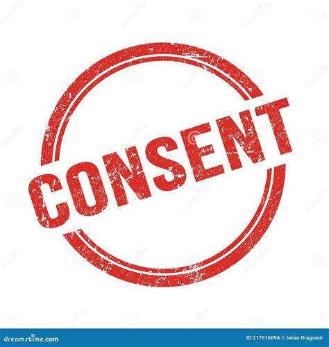 Consent Text Written On Red Grungy Round Stamp Stock Illustration Illustration Of Text