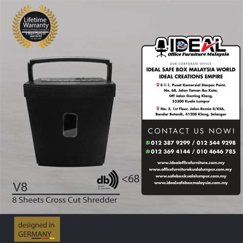 BIOSYSTEM Paper Shredder V8 Cross Cut Shredder Ideal Office