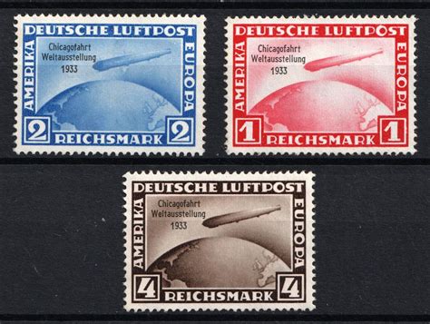 1933 Weimar Republic Germany Airmail Mi 496 498 Full Set CV