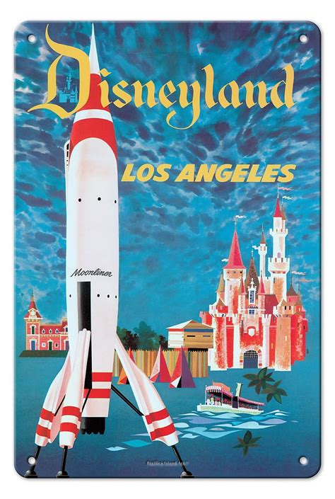 Disneyland Los Angeles Tomorrowland Vintage Travel Poster By David