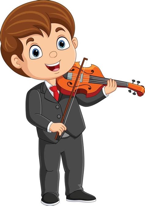 Cartoon little boy playing a violin | Boys playing, Cartoon, Little boys