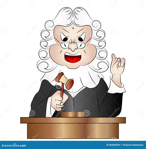 Cartoon Judge Vector Illustration Stock Vector Illustration Of