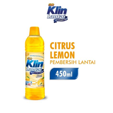 Jual So Klin Pembersih Lantai Citrus Lemon 450ml Shopee Indonesia