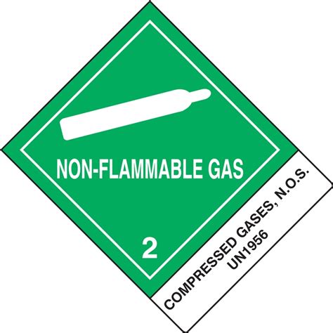 Dot Shipping Labels Hazard Class Non Flammable Gas W Id Tab Mss