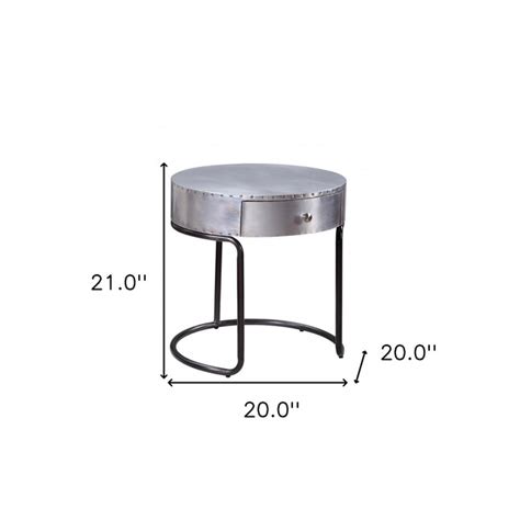 Homeroots 20 In W X 21 In H Aluminum Metal Round Modern End Table Assembly Required In The End