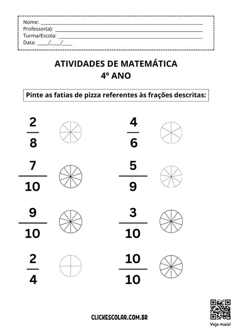 Atividades De Matemática Para Imprimir 4° Ano