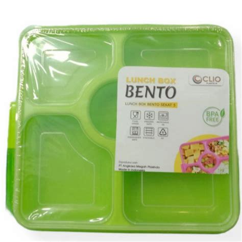 Jual Lunch Box Clio Bento 5 Sekat Lunch Box Clio Plastik Tempat Makan