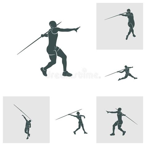 Conjunto De Dise Os De Ilustraci N Vectorial Del Lanzador De Javelin