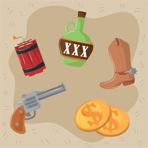 Wild West Retro Icons 10426744 Vector Art At Vecteezy