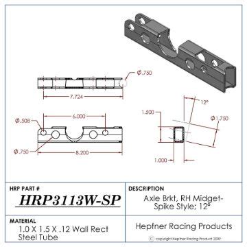 Midget Axle RH Bracket Hepfner Racing Products