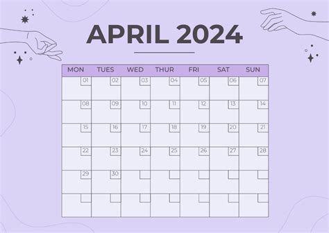 Fillable April 2024 Calendar Template Edit Online Download Example