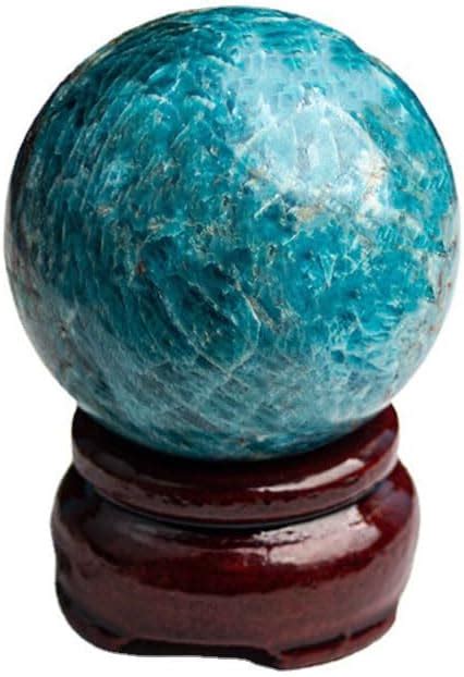 Amazon Escultura De Esfera De Cristal De Apatita Azul Natural Con