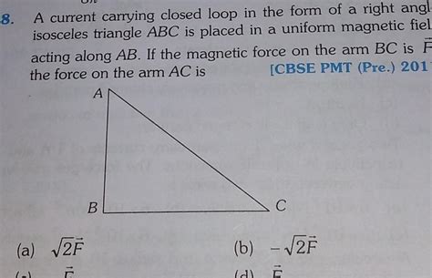 Answered 8 A Current Carrying Closed Loop In The Form Of A Right Angl Kunduz