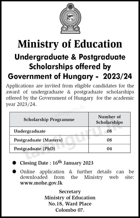 Hungary Scholarships (Undergraduate, Masters & PhD) 2023/24