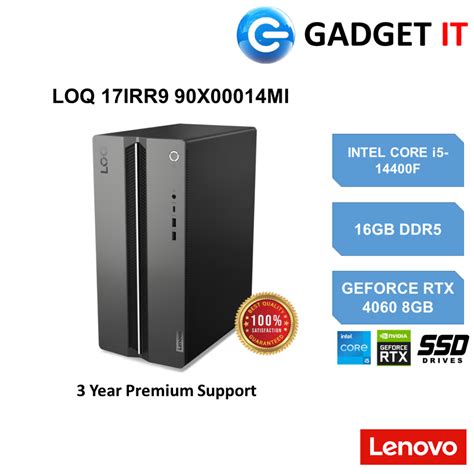 LENOVO LOQ TOWER 17IRR9 90X00014MI GAMING PC I5 14400F 16GB 512GB SSD