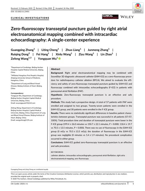 PDF Zerofluoroscopy Transseptal Puncture Guided By Right Atrial