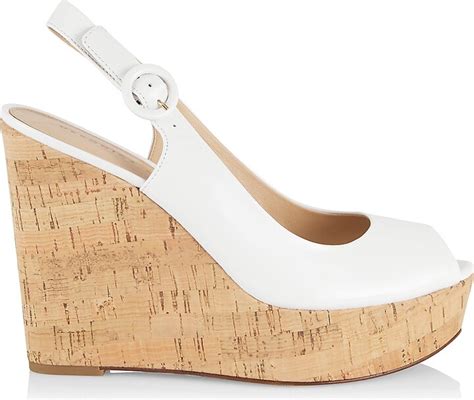 Veronica Beard Dali Leather Peep Toe Wedge Sandals Shopstyle