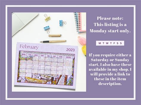 Monday Start 2023 Calendar Monthly Pages Printable PDF A4 - Etsy