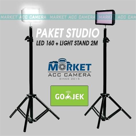 Jual Paket Lampu Studio Foto LED HD 160 Video Lighting Light Stand