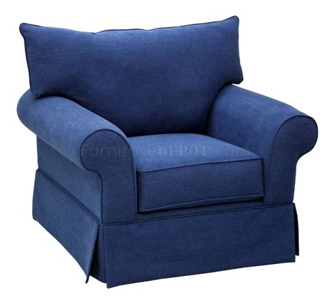 Blue Denim Fabric Modern Sofa And Loveseat Set Woptions