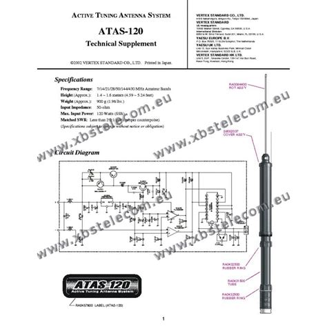 YAESU - ATAS-120A - 7-50/144/435 MHZ - Active Tuning Antenna - XBS TELECOM