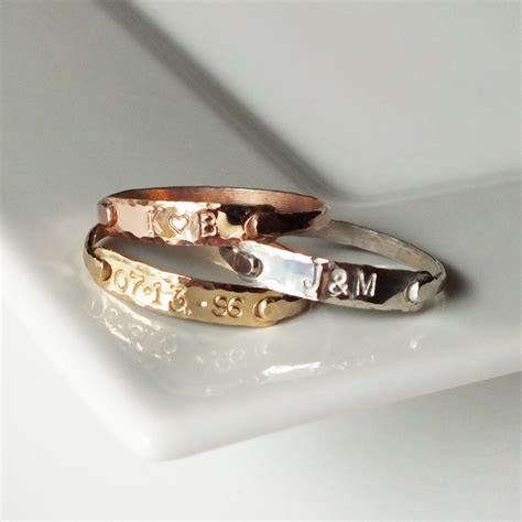 Personalized Gold Ring Sweetheart Ring Wedding Band Etsy