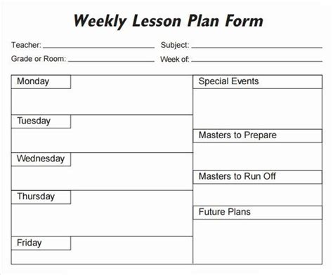 20 Editable Weekly Lesson Plan Template – Simple Template Design