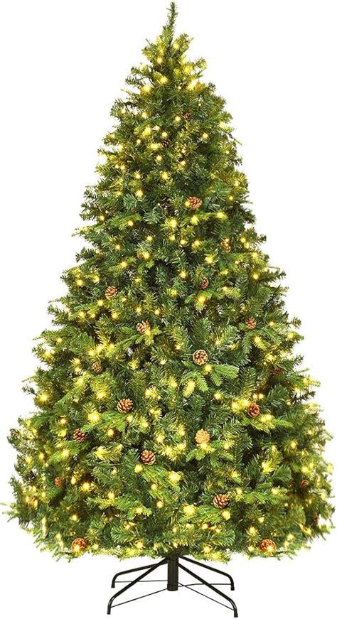 COSTWAY Albero Di Natale 210 225 240 Cm Con 460 540 600 Luci A LED