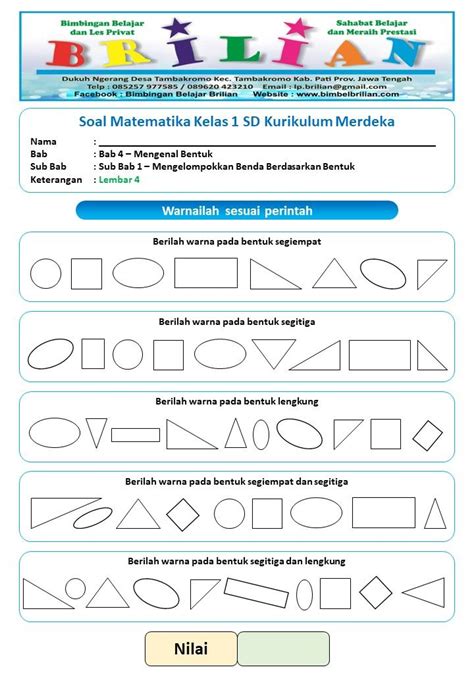 soal matematika kelas  sd bab  mengelompokkan benda berdasarkan