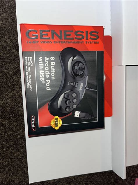 Retro Bit Official Sega Genesis Button Arcade Pad Usb Controller