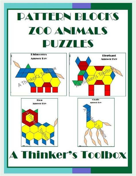 Zoo Animals Pattern Block Mat Printables & Worksheets | Pattern blocks, Zoo animals, Zoo activities