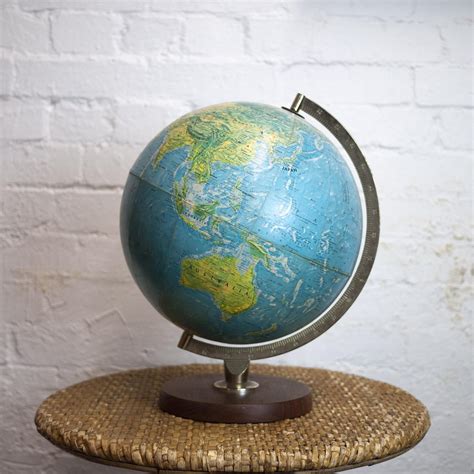 Vintage Globe On Wooden Base By George Philips And Sons Hunt Vintage