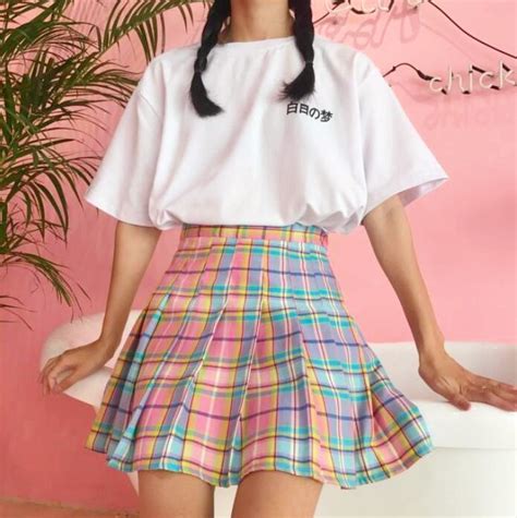 High Waist Pastel Colored Plaid Pleated Skirt · Tony Moly Store · Online Store Powered By Storenvy