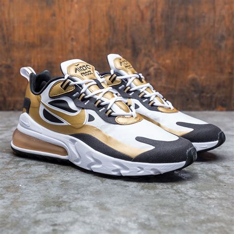 Nike Men Air Max 270 React White Metallic Gold Black