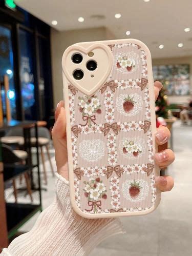 Flower Print Clear Phone Case With Card Slot Floral Phone Case