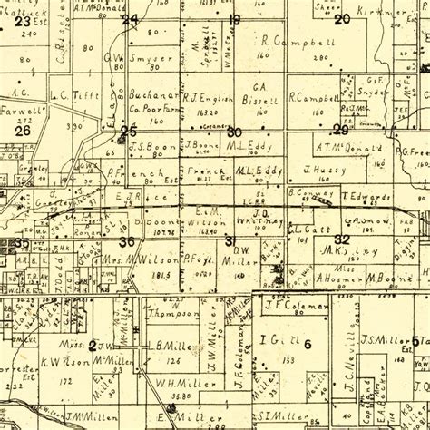 Vintage Map of Buchanan County, Iowa 1900 by Ted's Vintage Art