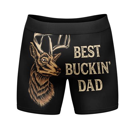 Mens Best Bucking Dad Boxer Briefs Funny Hunting Fathers Day Graphic