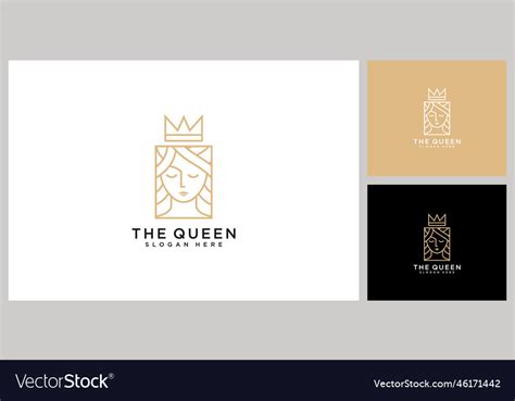 Queen Logo Designbeauty Woman Face Royalty Free Vector Image