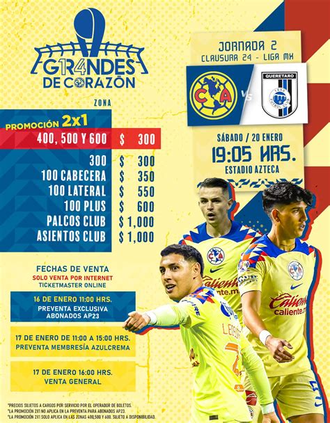 2x1 En Boletos Para El Partido De Liga Mx América Vs Querétaro En El Estadio Azteca