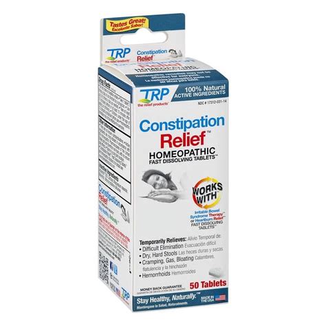 The Relief Products Constipation Relief Homeopathic Fast Dissolving