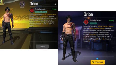 Órion no Free Fire confira o Nerf do personagem na atualização de