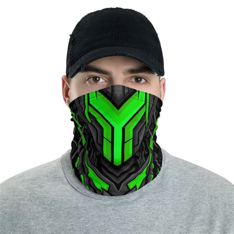 Ninja Cyberpunk Face Mask Futuristic Neck Gaiter Anime Etsy