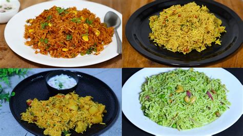 4 Easy Rice Breakfast Or Lunch Recipes Variety Dinner Recipes Lunch Box Recipes Tiffin Box