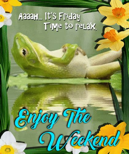 Froggy Wants To Enjoy The Weekend Free Enjoy The Weekend Ecards 123 Greetings