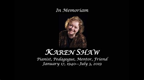 Karen Shaw Memorial Recital YouTube