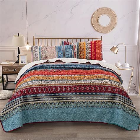 Amazon WONGS BEDDING Bohemian Quilt Set California King Boho