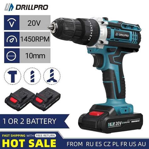 Cordless Drillpro V Electric Drill Set Brushless Torque Settings